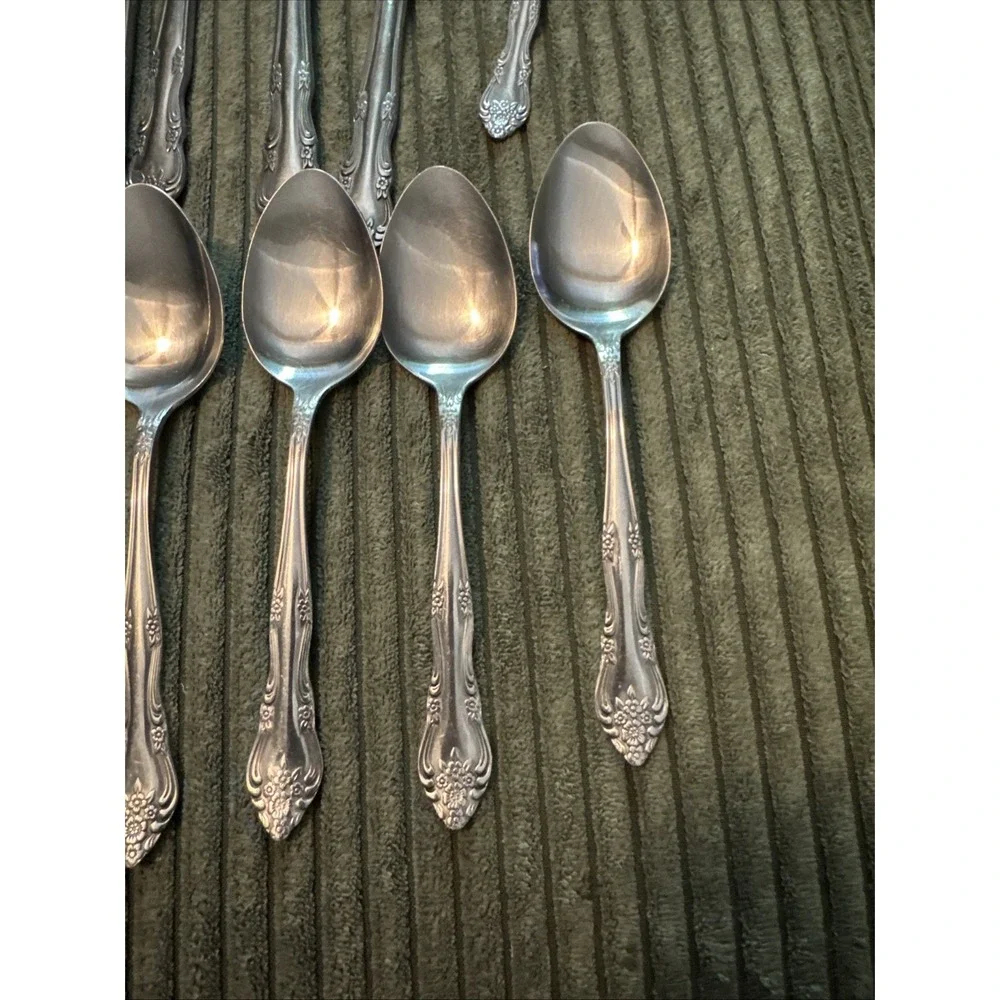 Lot of 18 Pieces Rogers Stanley Roberts Stainless Steel Dream Rose Flatware